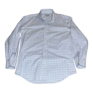 Ledbury Men's XL Fine Shirting Gingham Check Button Down Long Sleeve Dress Shirt